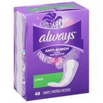 Always, Anti-Bunch Xtra Protection Daily Liners For Women, Long Length, 48 Count