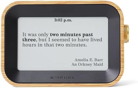 Author Clock – Literary Clock that Tells Time Using Book Quotes | Unique Gift for Book Lovers | New Quote Every Minute | Small | Vol 1