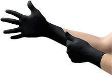 Ansell MicroFlex 93-852 Nitrile Disposable Gloves, Black Disposable Gloves, Work Disposable Gloves, Mechanics Gloves, Food Gloves, Tattoo Gloves, Black Gloves Size L (100 Gloves)