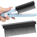 HANNEA® Flat Iron Combs Attachment Clip, Women DIY Combs Accessories Fit Hair Straightening Flat Iron, Professional or Home Use Compact Hair Styling Tool, Barber Straightening Comb Attachment for Hair