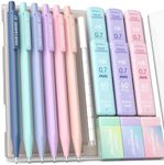 Four Candies Mechanical Pencils 0.7mm, with HB & 2B Lead Refills 0.7, Pastel Eraser Set & Eraser Refills, 16-Count Pack with Case, Cute Aesthetic School Supplies for Writing, Drawing and Sketching