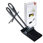 2 PIECE HEARTH TIDY COMPANION SET BLACK BRUSH SHOVEL ASH COAL WOOD FIRE 15" BNIB