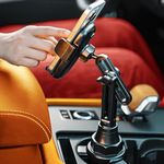 LISEN Cup Holder Cell Phone Holder for Car Mount, 2024 New Car Cup Phone Holders for Your Car Adjustable Cell Phone Holder Car Accessories Trucks Golf Cart for iPhone Samsung Google (Gold)