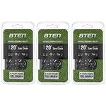 8TEN Full Chisel Chainsaw Chain 20 Inch .058 .325 78DL for Husqvarna 55 455 460 Rancher 345 Poulan Jonsered (3 Pack)