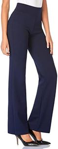 Tapata Women's 28''/30''/32''/34'' High Waist Stretchy Bootcut Dress Pants Tall, Petite, Regular for Office Business Casual Navy Blue,XXL