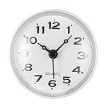 DOITOOL Suction Clock Waterproof Clock Bathroom Wall Clock Shower Mini Bath Clock Hanging Clock for Washroom Kitchen White