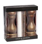 COLE & MASON Capstan Wood Salt and Pepper Grinder Gift Set - Wooden Mills Include Precision Mechanisms and Premium Sea Salt and Peppercorn Refills