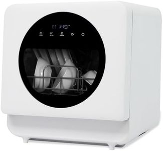 eklipt Table Top Dishwasher, Mini Countertop Dishwasher with 4 Place Settings, 5L Built-in Water Tank, 8 Programmes, Touch Control, Baby Care & Fruit Wash, White