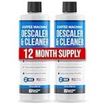 Universal Descaling Solution 2 Pack, (2 x 236ml / 4 Uses Total), Designed and Compatible with Breville, L'OR, Sage, Nespresso, Delonghi Single Use Coffee and Espresso Machines, Coffee Machine Descaler | Essential Values