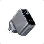 Anker Prime 160W USB C Charger, 3-Port Compact GaN Laptop Charger, Smart Display and Touch Control, Ultra Fast 140W Charging at 1 Port, for MacBook Pro, Laptop, iPhone 17/16/15 Series and More