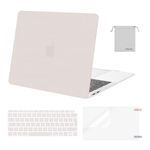 MOSISO Compatible with MacBook Air 13 inch Case M1 2021 2020 2019 2018, Hard Shell for MacBook Air M1 Case 13.3 inch A2337 A2179 A1932 & Keyboard Cover & Screen Film & Storage Bag, Stone Gray