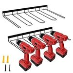 BELLE VOUS 2 Pack Power Tool Storage Racks - Wall-Mounted Organiser Racking for Garage - Drill Storage Holder - Workshop Pegboard Tool Station