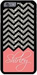 iZERCASE iPhone 6, iPhone 6S Case Personalized Coral Chevron Pattern (NOT Actual Glitter) Rubber CASE - Fits iPhone 6, iPhone 6S T-Mobile, AT&T, Sprint, Verizon and International (Black)