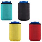 4 PCS Can Cooler Beer Cooler Sleeve Can Sleeves Insulators Holder Non-Slip Bottle Cooler Sleeve Beverage Cooler Sleeves for Cola Beer Water Bottle Sleeve(Black Red Yellow Blue)