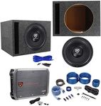 Rockville W12K6D2 V2 12" 2400w Subwoofer+Vented Sub Box+Mono Amplifier+Amp Kit