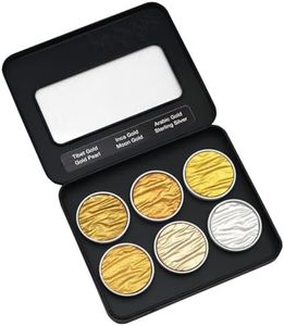 Finetec M600 Artist Mica Watercolor Paint, Metallic, Gold (6-Color/Set)