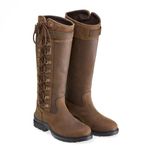 Harry Hall Overstone II Waterproof Country Boot - Breathable, Weatherproof Leather, Fully Adjustable Side Lace Design for Optimal Comfort - Brown - 6