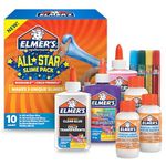 Elmer's Glue All Star Slime Kit | with Clear PVA Glue, Glitter Glue Pens, Colour Glue and Magical Liquid Slime Activator Solution | 10 Piece Glitter Slime Making Set | Makes 3 Slime Batches