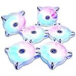 DS White Static RGB LED 120MM Computer Case Fans for PC Cases, CPU Coolers, Radiators System (6 Pack rgb fans kit, E Series)