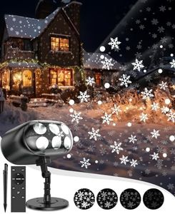 Snowflake Projector Lights with Remote, Timer, Dimmer, IP68 Waterproof, Christmas Projector Lights Outdoor, 270° Rotation for Christmas Decorations
