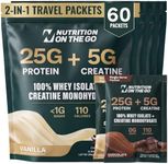 2-in-1 Whey Protein Isolate + Creatine Travel Packets, Variety, 60 Pack