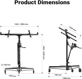 XXL Drywall Lift Panel Hoist – 11FT Height, 150lb Capacity