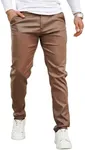 GINGTTO Mens Coffee Leather Motorcy