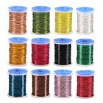 Wifreo 12 Color/Set 0.2mm Non-tarnishing Ultra Fly Tying Copper Wire Super Realistic Fly Tying Material Great Choices for Larve Nymph, Streamer Brassie Brown Black Silver Red