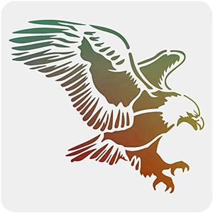 FINGERINSPIRE Stencil con Aquila 30x30cm Stencil in Plastica per Pittura con Aquila Stencil Quadrati Riutilizzabili per Creare Oggetti E Decorazioni Fai-da-Te con Aquila