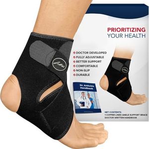 Dr. Arthritis Doctor Developed Ankle Support Brace for Ankle Injuries and Other Ankle Condition (Black)