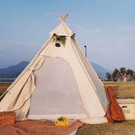 Three-Season Cotton Canvas Adult Camping Indian Tipi Pyramid Tent for 2 Person