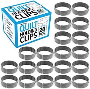 IMPRESA [20 Pack] Quilt Clips for Quilting Creations - Heavy Duty Clips for Machine Quilting - Versatile Clamps for Quilting Free Motion - 1" Tall Large Clamps for Quilt - 3" Diameter Quilting Rings