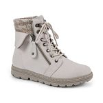 CLIFFS BY WHITE MOUNTAIN Women's Kaylee Boot, Winter White/Fabric/Sweater, 8.5