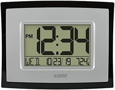 La Crosse Technology WT-8002U Digital Wall Clock, Silver, Black