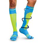 Sorgen Sports Compression Socks | 20-30 mm Hg | Running, Cycling, Marathon, Athletics & Indoor Training | Reduce Leg Cramps | Improve Performance & Support Recovery | Comfortable & Durable (Blue & Orange, S/M)