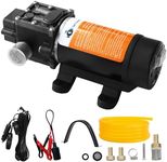 Steauty Portable DC 12V 80W Fuel Transfer Pump with Installation Accessories, Moves Up to 120 Gallons of Gas or Diesel Per Hour, Suitable for UTVs, Boats, Equipment, Vehicles