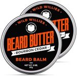 Wild Willies Premium Beard Balm Leave-In Conditioner Natural, Organic Ingredients Promote Fast Beard Growth, Removes Itch & Dandruff - Beard Butter Restores Moisture - 2 Oz