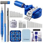 Watch Link Removal Tool Kit, TOPWAY Watch Adjustment Tool, Suitable for Removal, Replacement, and Adjustment of The Strap, Watch Band Tool Kit with 108pcs Spring Bars, Punch Pin