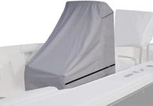 Seapisode 600D Fade and Tear Resistant Boat Center Console Cover,Heavy-Duty Waterproof and UV Protection Trailerable Boat Console Cover with Windproof Strap, Grey (Large Size up to 40" L 46" W 45" H)