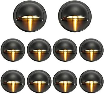 FVTLED Pack of 10 Warm White Low Voltage LED Deck lights kit Φ1.38" Outdoor Garden Yard Decoration Lamp Recessed Landscape Pathway Step Stair Warm White LED Lighting, Black