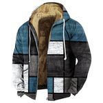 Flannel Jacket for Men Mens Sherpa Lined Hoodie Mens Flannel Mens Jacket Chamarras para Hombres para Frio Mens Pullover Mens Jacket Jacket for Men Men's Western Jackets（5-Royal Blue,6X-Large）