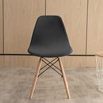 Highdi Scandinavian Dining Chair Covers, Stretch Velvet Universal Shell Chairs Covers Armless Chair Slipcovers Removable Washable for Kitchen, Bedroom,Living Room, Lounge (Black,Set of 2)