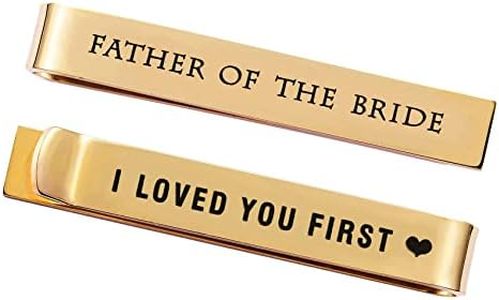 Father Of The Bride Gifts Tie Clip Wedding Gift for Dad Gold Plated Tie Clips Stainless Steel Tie Bars