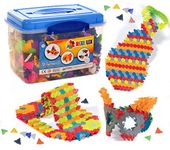 Playlearn Hexiflex Construstruction Toy – Flexible Hexie Snaps Interlocking Blocks – Stem Toy for All Ages - 1250 Pieces