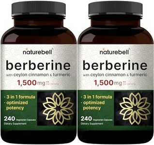 2 Pack Berberine Supplement 1500mg, 480 Veggie Capsules | Plus 1000mg True Ceylon Cinnamon & 300mg Turmeric – 97% Berberine HCL – Plant-Based, Vegan, Non-GMO