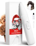 Lexflext Dog Grooming Clippers With Detachable Ceramic Blade - Hair Clipper and Paw Trimmer for Dogs and Cats - For Eyes, Face, Ears - White