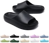 Cloud Slides for Kids,Boys Girls Shower Slippers Bathroom Pool Sandals,Toddler Home House Open Toe Comfy Thick Sole Slippers,Summer Non-Slip Beach Shoes Black30