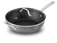 Calphalon Classic Nonstick Jumbo Fryer Omelet Pan with Cover, 12", Grey