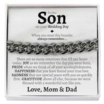 Son Wedding Cuban Link Bracelet, Groom Gifts from Parents, Wedding Gift For Son From Parents, Sentimental Wedding Gift From Parents, To Our Son On His Wedding Day, Gift For Son Getting Married, Large,