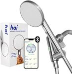 hai Smart Shower Head, Bluetooth Handheld Water Saving Showerhead with Adjustable High Pressure to Spa-Like Mist, Stainless Steel, Easy Installation, Customizable LED Lights, Moon, 1.8 GPM